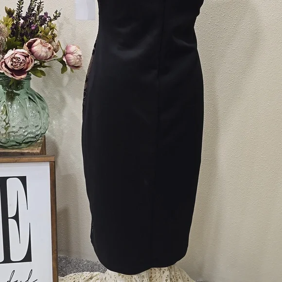 Black Illusion Lace Cocktail Dress sz 8 Connected Apparel NWT Retail $80.00 - Picture 7 of 10